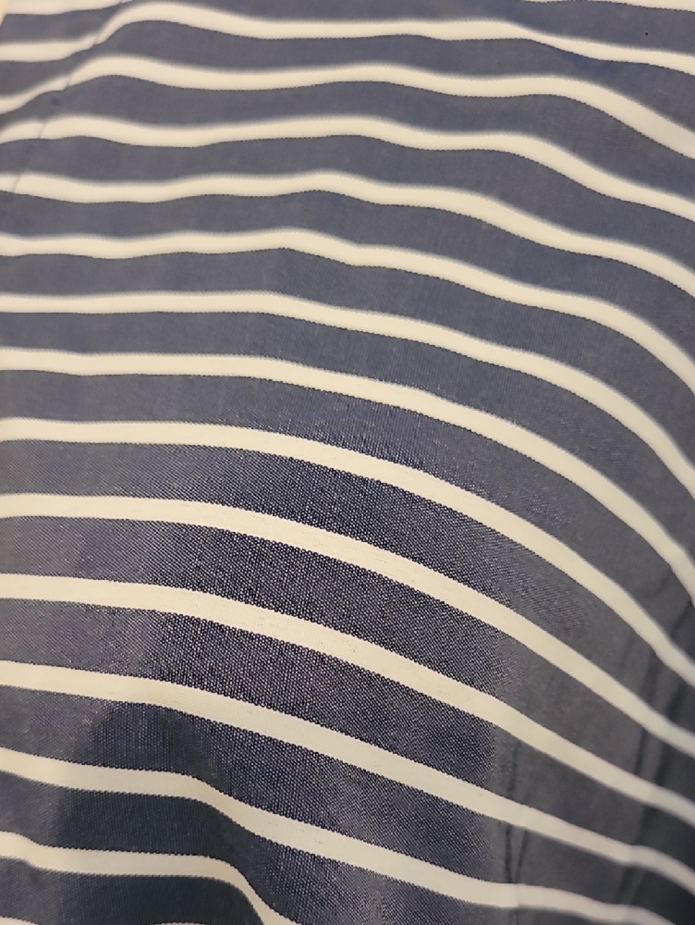 Unique Spectrum Navy & White Striped Tie-Front Button Blouse - Picture 2 of 5